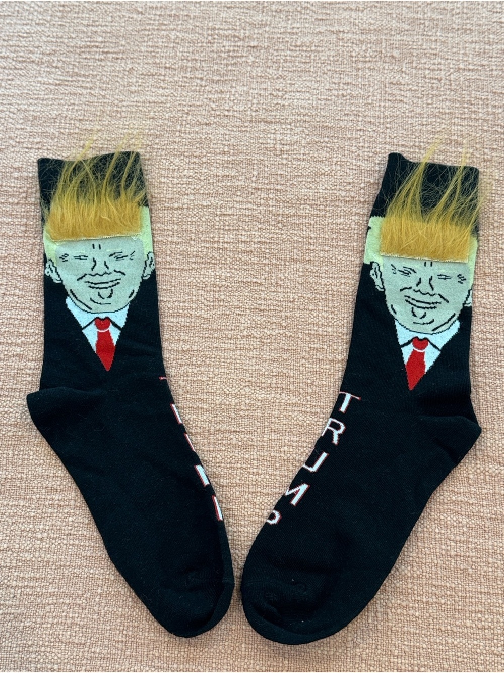 Trump hair Black Novelty Crew Socks